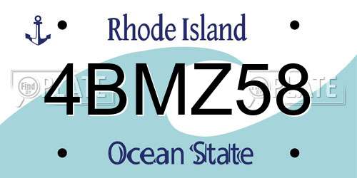 4BMZ58 Rhode Island License Plate