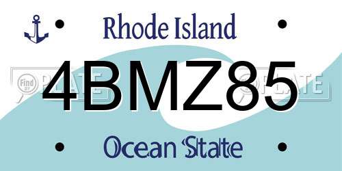 4BMZ85 Rhode Island License Plate