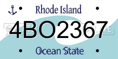 4BO2367 Rhode Island License Plate