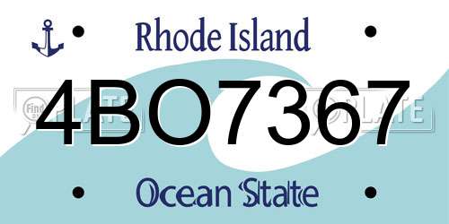 4BO7367 Rhode Island License Plate