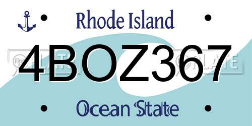 4BOZ367 Rhode Island License Plate