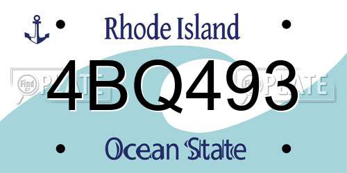 4BQ493 Rhode Island License Plate
