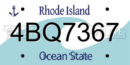 4BQ7367 Rhode Island License Plate