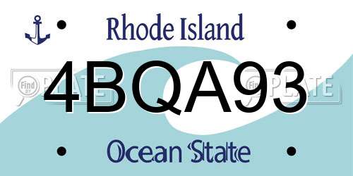4BQA93 Rhode Island License Plate