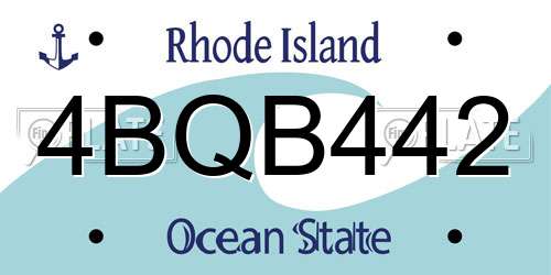 4BQB442 Rhode Island License Plate