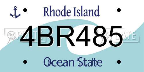 4BR485 Rhode Island License Plate