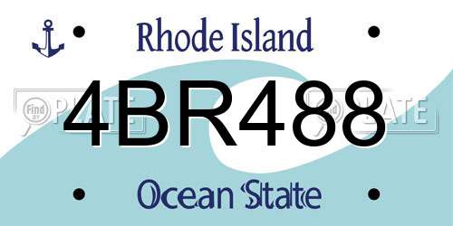 4BR488 Rhode Island License Plate