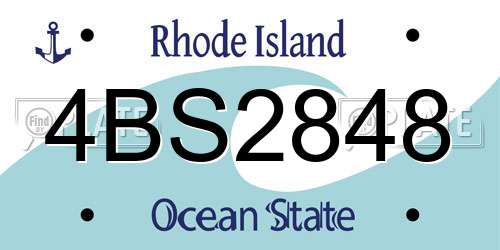 4BS2848 Rhode Island License Plate