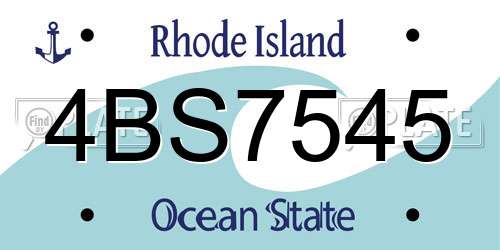 4BS7545 Rhode Island License Plate