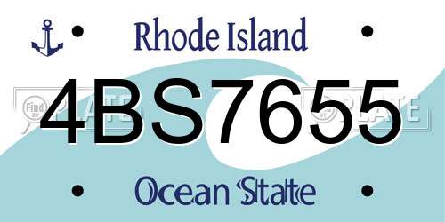 4BS7655 Rhode Island License Plate