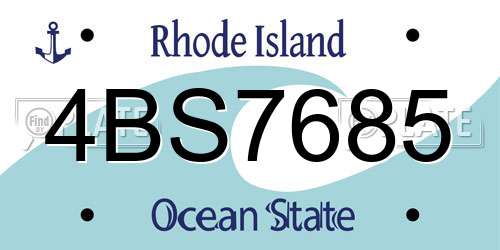 4BS7685 Rhode Island License Plate