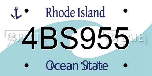 4BS955 Rhode Island License Plate
