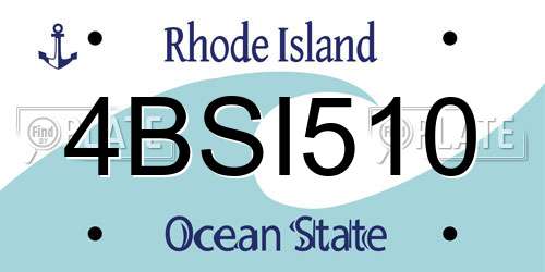 4BSI510 Rhode Island License Plate