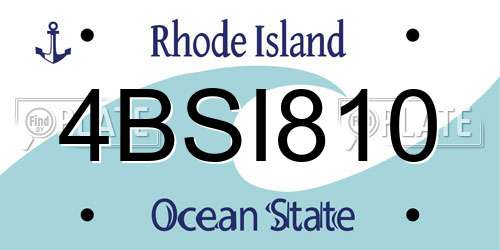 4BSI810 Rhode Island License Plate