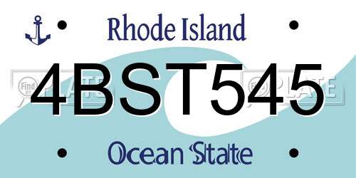 4BST545 Rhode Island License Plate