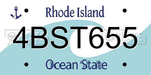 4BST655 Rhode Island License Plate