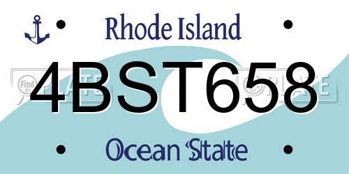 4BST658 Rhode Island License Plate