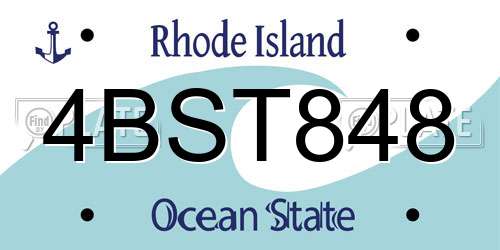 4BST848 Rhode Island License Plate