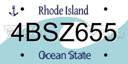 4BSZ655 Rhode Island License Plate