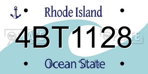 4BT1128 Rhode Island License Plate