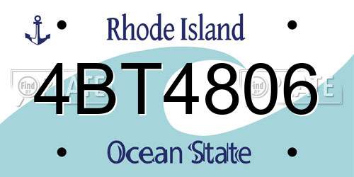 4BT4806 Rhode Island License Plate