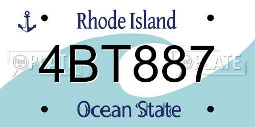 4BT887 Rhode Island License Plate