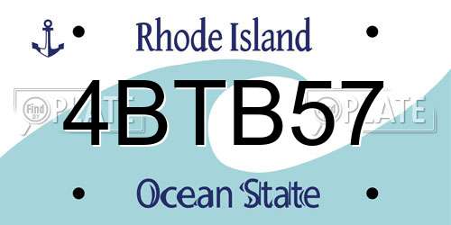 4BTB57 Rhode Island License Plate