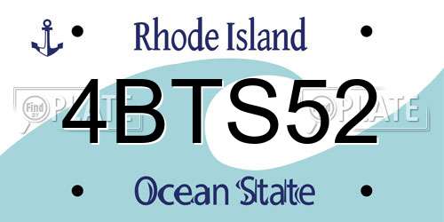 4BTS52 Rhode Island License Plate