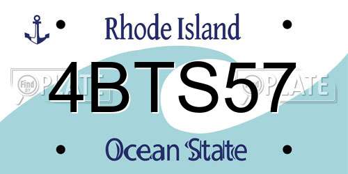 4BTS57 Rhode Island License Plate