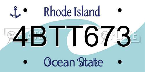 4BTT673 Rhode Island License Plate