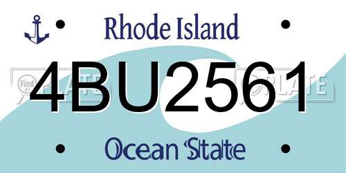 4BU2561 Rhode Island License Plate