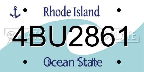 4BU2861 Rhode Island License Plate