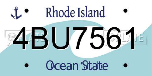 4BU7561 Rhode Island License Plate