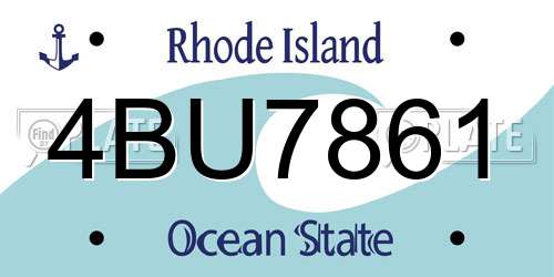 4BU7861 Rhode Island License Plate