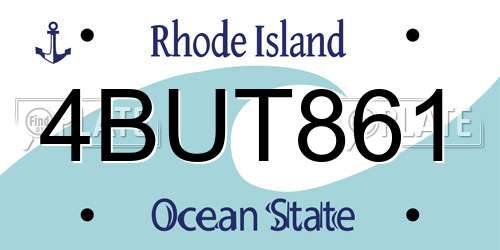 4BUT861 Rhode Island License Plate