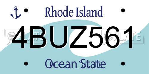 4BUZ561 Rhode Island License Plate
