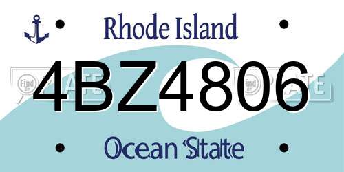 4BZ4806 Rhode Island License Plate