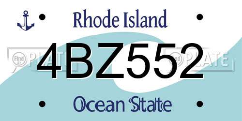 4BZ552 Rhode Island License Plate
