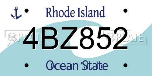 4BZ852 Rhode Island License Plate