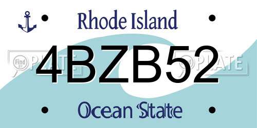 4BZB52 Rhode Island License Plate
