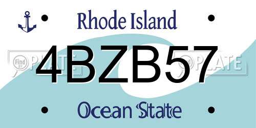 4BZB57 Rhode Island License Plate