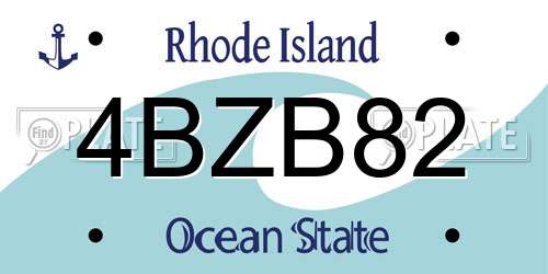 4BZB82 Rhode Island License Plate