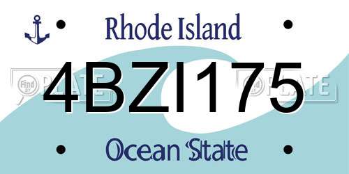 4BZI175 Rhode Island License Plate