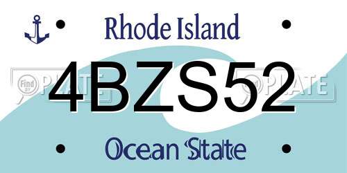 4BZS52 Rhode Island License Plate