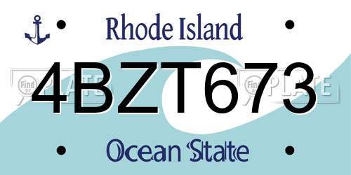 4BZT673 Rhode Island License Plate