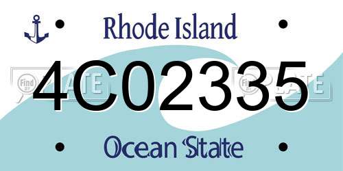 4C02335 Rhode Island License Plate