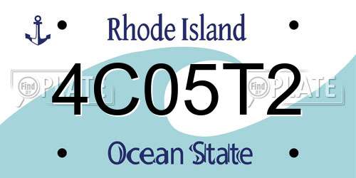 4C05T2 Rhode Island License Plate