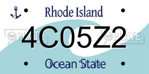 4C05Z2 Rhode Island License Plate