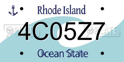 4C05Z7 Rhode Island License Plate