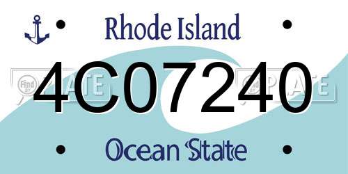 4C07240 Rhode Island License Plate